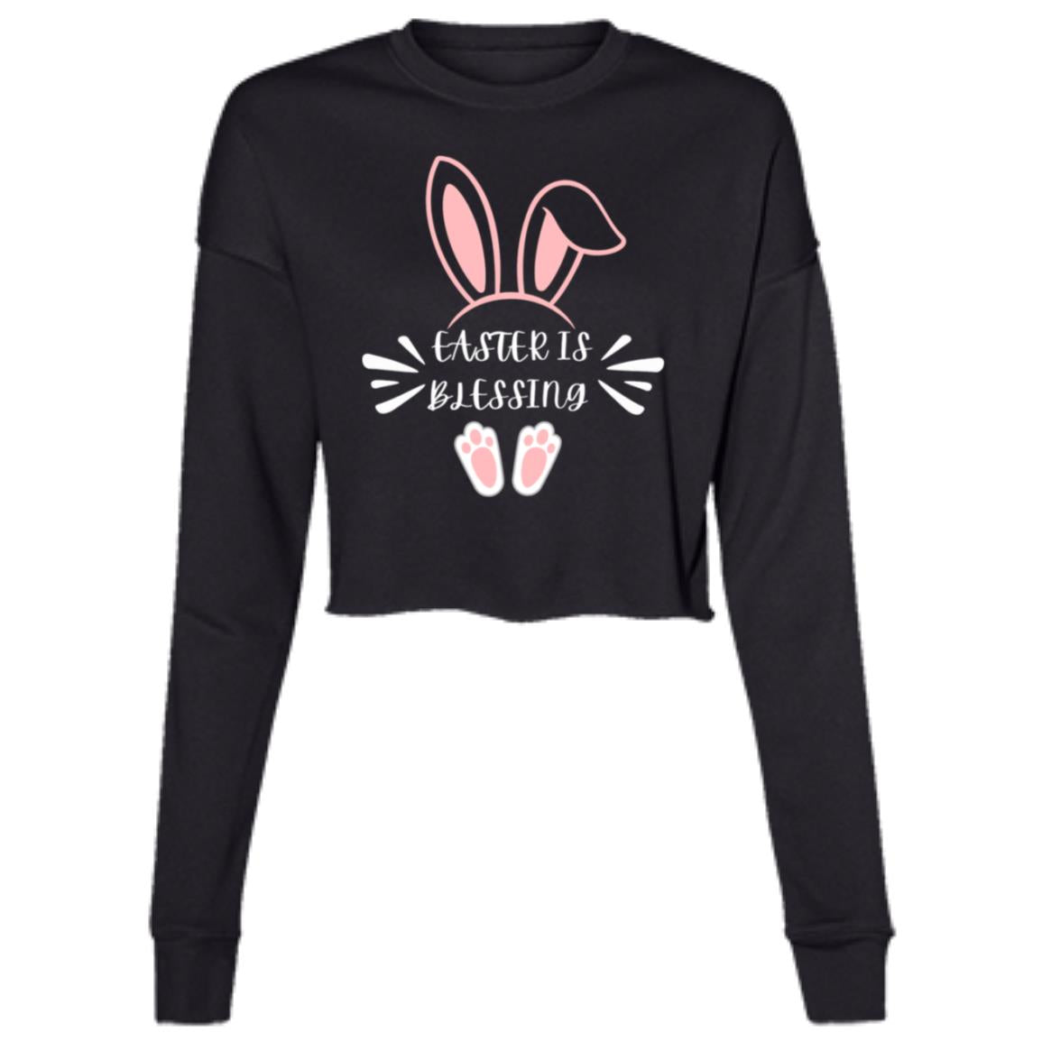 Ladies' Cropped Fleece Crew B7503,Ladies Easter Cropped Fleece Crew Tee Shirt