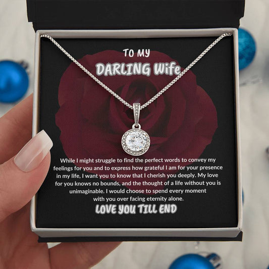 TO MY DARLING WIFE,GIFT FOR WIFE,NECKLACE GIFT FOR WIFE