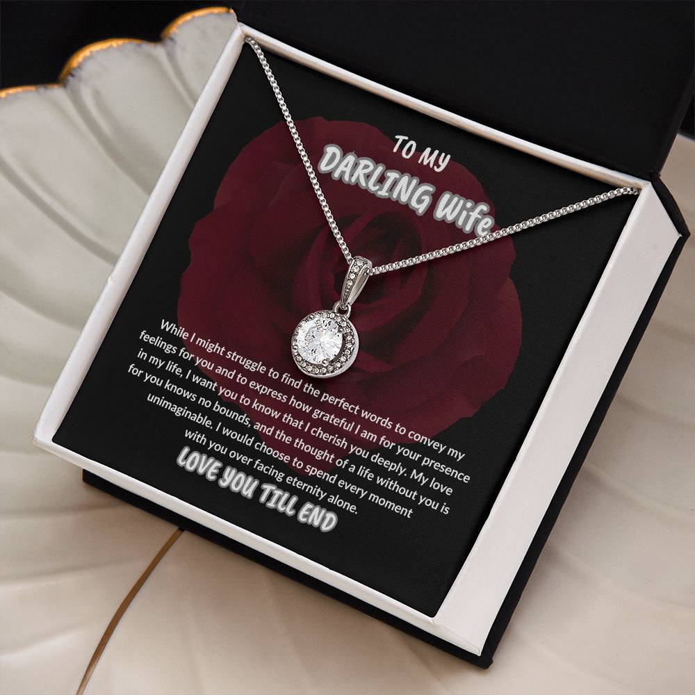 TO MY DARLING WIFE,GIFT FOR WIFE,NECKLACE GIFT FOR WIFE