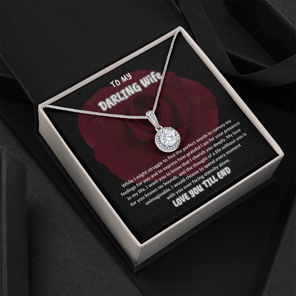 TO MY DARLING WIFE,GIFT FOR WIFE,NECKLACE GIFT FOR WIFE