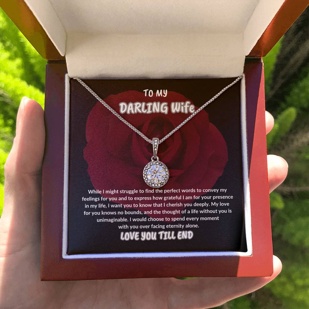 TO MY DARLING WIFE,GIFT FOR WIFE,NECKLACE GIFT FOR WIFE