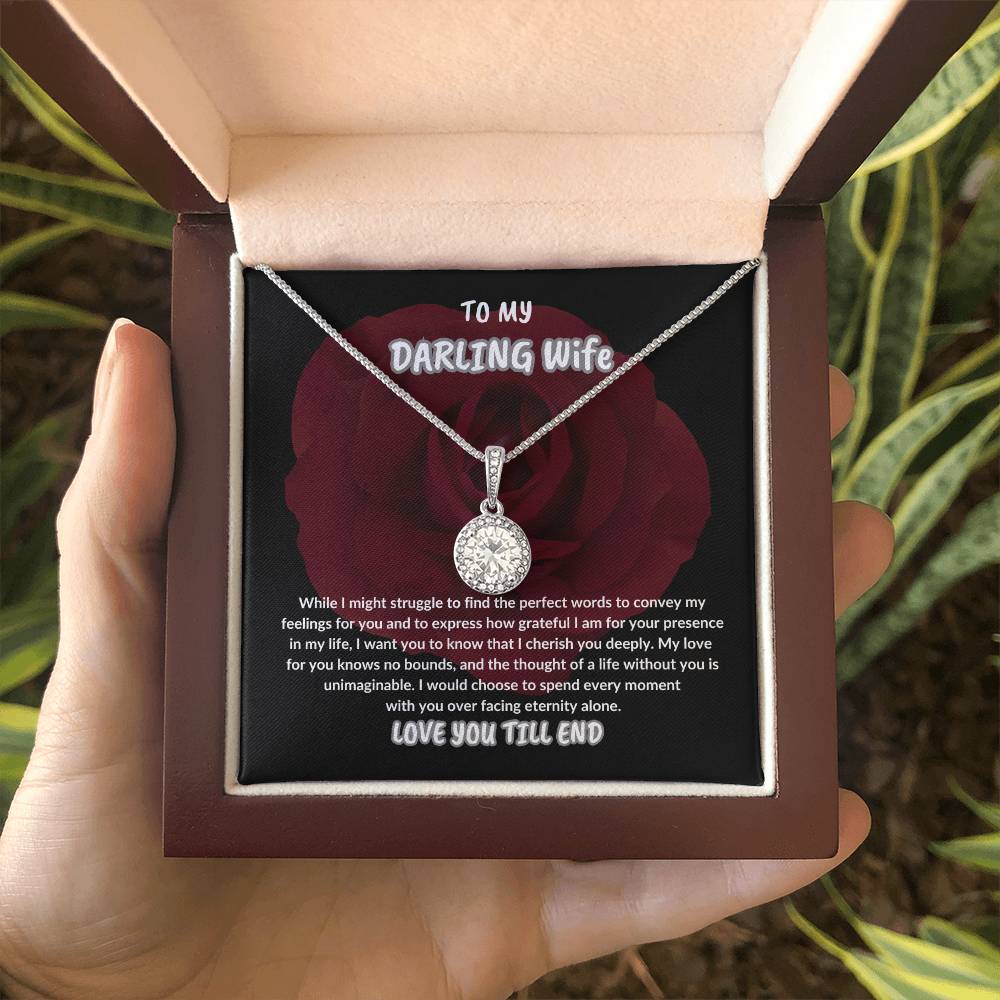 TO MY DARLING WIFE,GIFT FOR WIFE,NECKLACE GIFT FOR WIFE