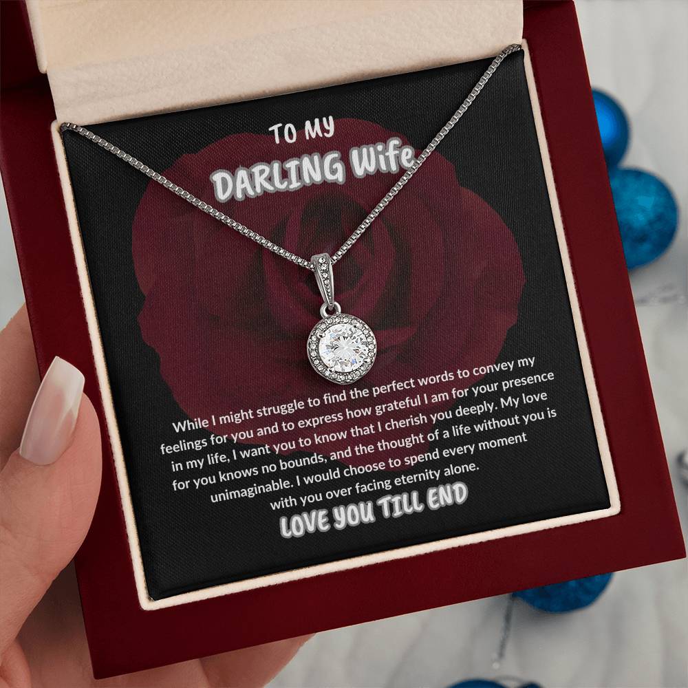 TO MY DARLING WIFE,GIFT FOR WIFE,NECKLACE GIFT FOR WIFE