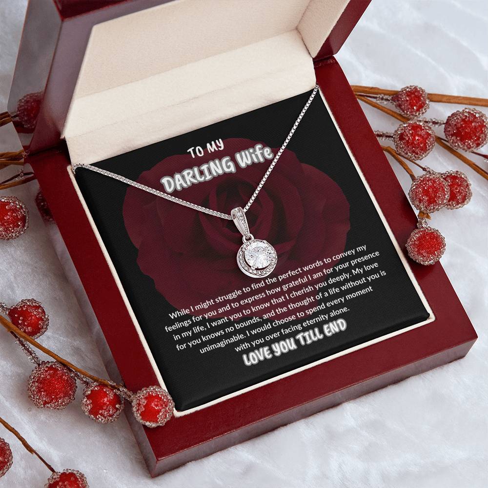 TO MY DARLING WIFE,GIFT FOR WIFE,NECKLACE GIFT FOR WIFE