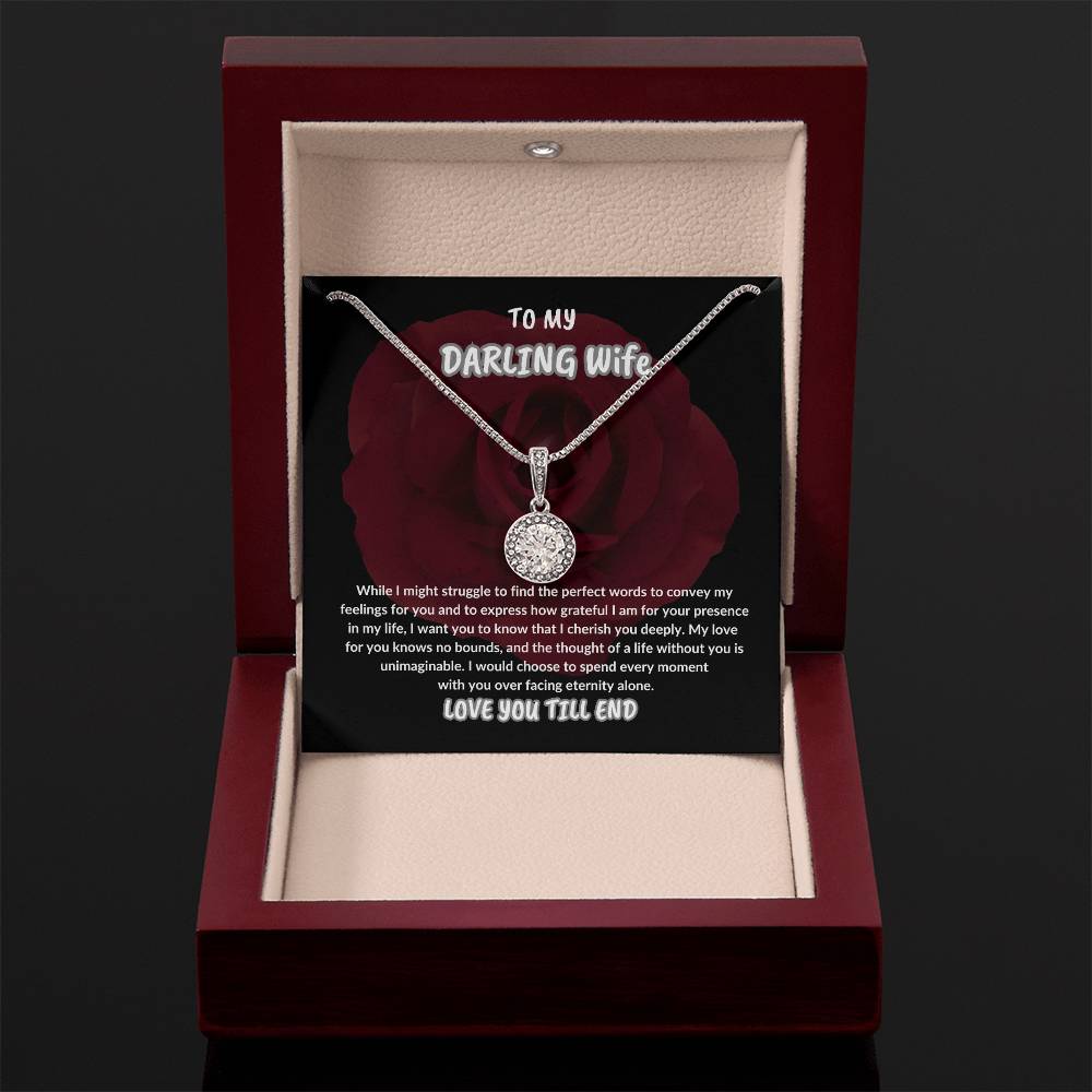 TO MY DARLING WIFE,GIFT FOR WIFE,NECKLACE GIFT FOR WIFE