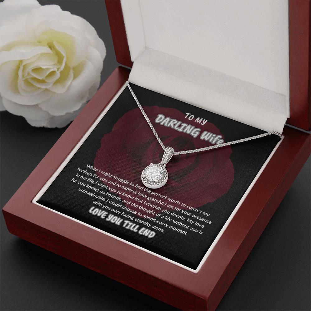 TO MY DARLING WIFE,GIFT FOR WIFE,NECKLACE GIFT FOR WIFE