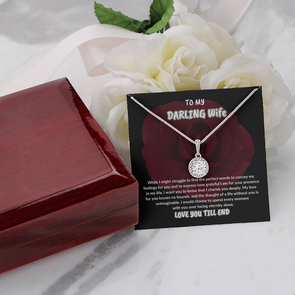 TO MY DARLING WIFE,GIFT FOR WIFE,NECKLACE GIFT FOR WIFE