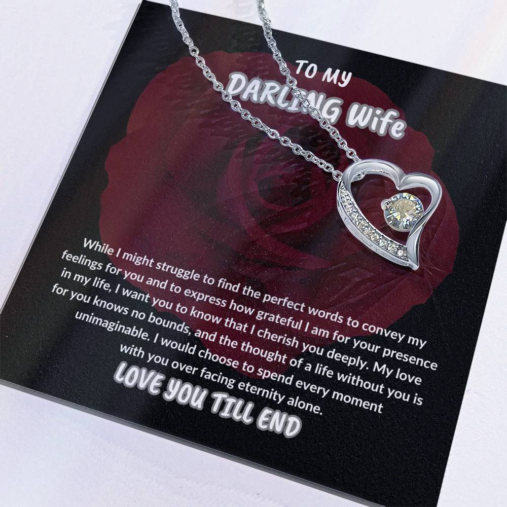 WIFE NECKLACE GIFT,TO MY DARLING WIFE NECKLACE GIFT,GIFT FOR WIFE