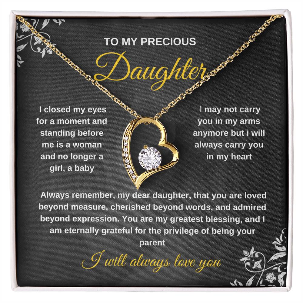 TO MY PRECIOUS DAUGHTER NECKLACE,EASTHER GIFT FOR DAUGHTER .NECKLACE GIFT